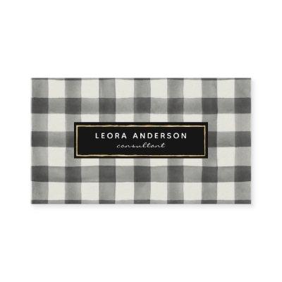 Classic Black and White Checkered Plaid Pattern