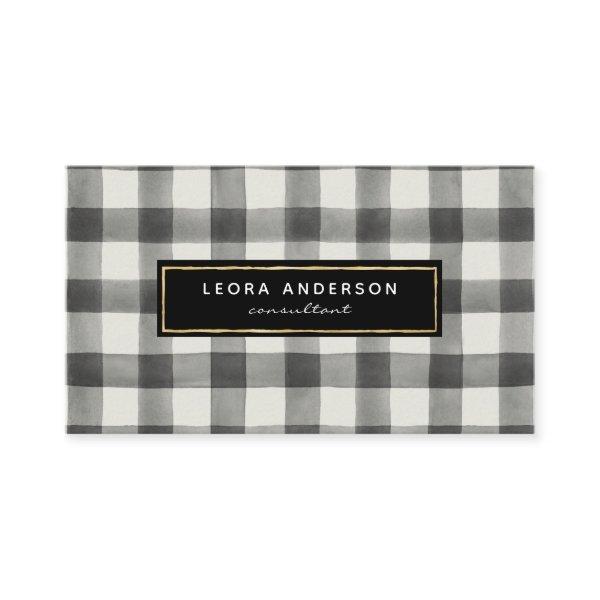 Classic Black and White Checkered Plaid Pattern