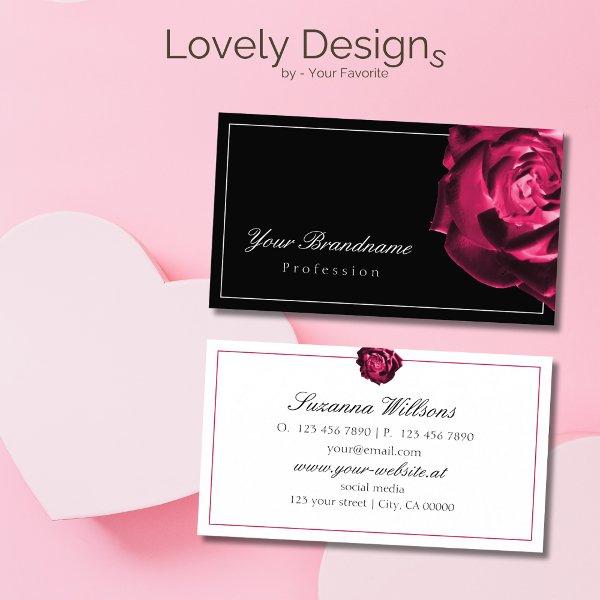 Classic Black and White Lovely Red Rose Simple