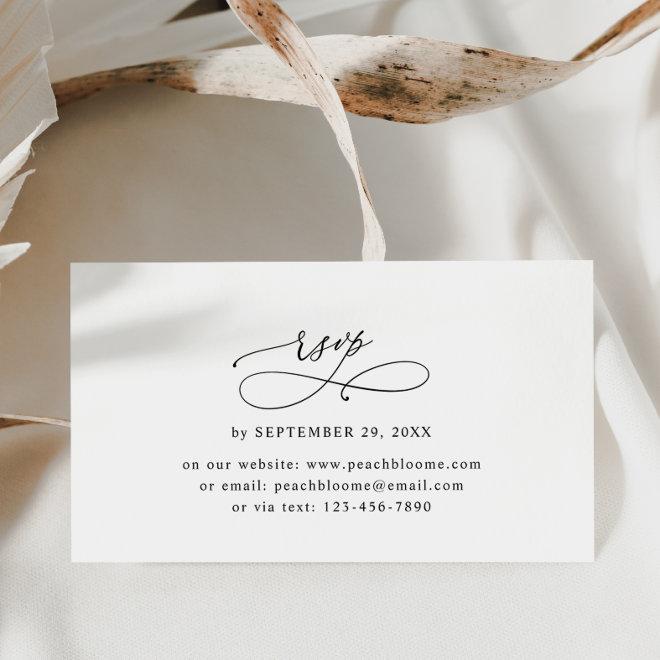 Classic Black and White Small Wedding RSVP Cards