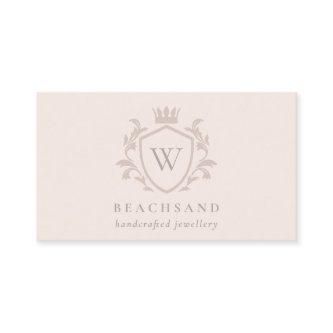 Classic Blush Pink Monogram Floral Crown Crest