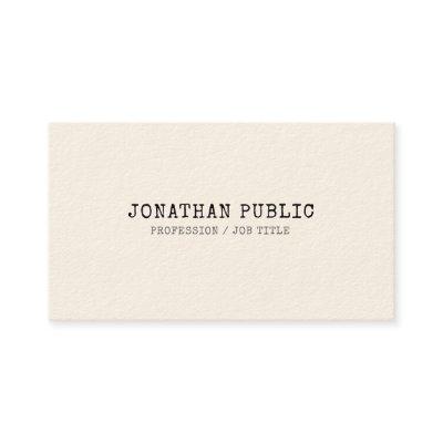 Classic Design Vintage Elite Plain Cream Trendy
