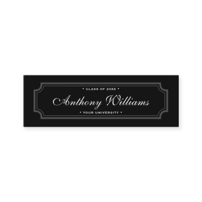 Classic elegant border black graduation name card