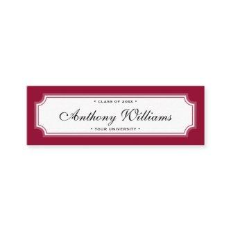 Classic elegant border red graduation name card