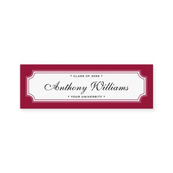 Classic elegant border red graduation name card