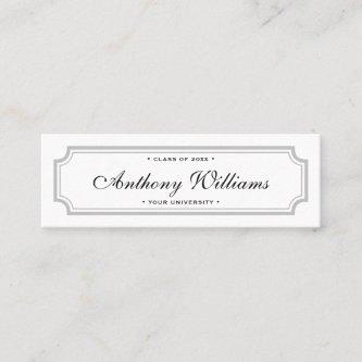 Classic elegant border white graduation name card