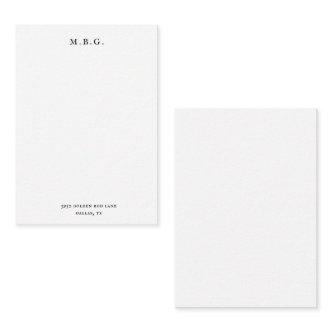 Classic Elegant Chic Black Monogram Personalized Note Card