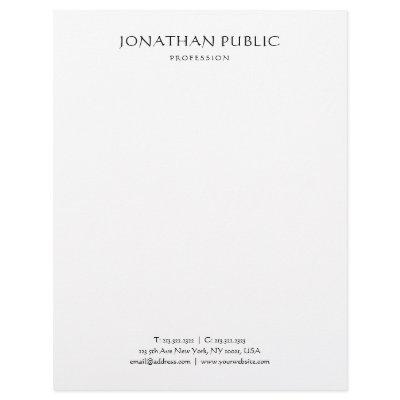 Classic Elegant Minimalist White Nostalgic Look Letterhead