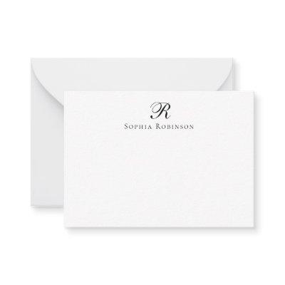 Classic Elegant Monogram Professional Business Note Card
