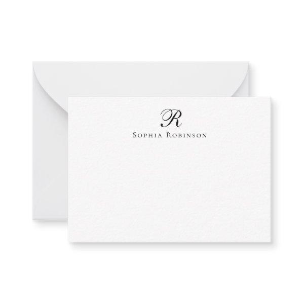 Classic Elegant Monogram Professional Business Note Card