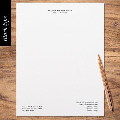 Classic & Elegant Professional Business Black Letterhead
