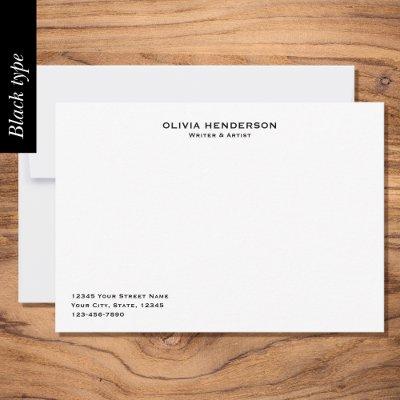 Classic & Elegant Professional Business Black Note Card