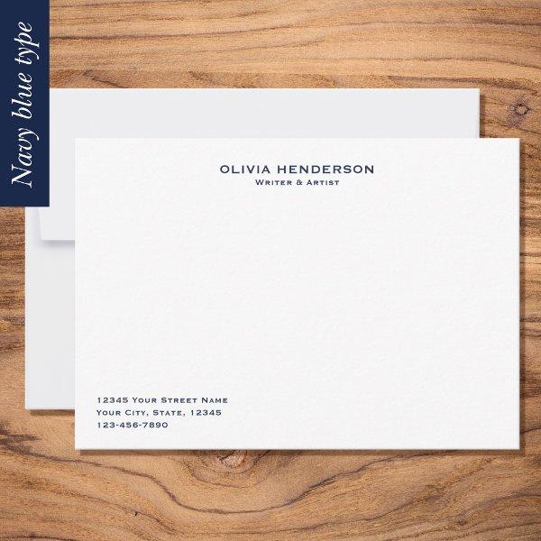 Classic & Elegant Professional Business Blue Note Card