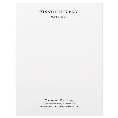 Classic Elegant Simple Design White Nostalgic Look Letterhead