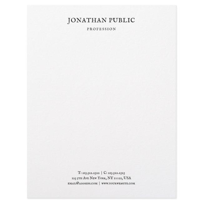Classic Elegant Simple Design White Nostalgic Look Letterhead