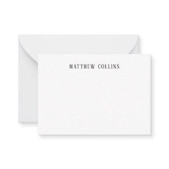 Classic Elegant Sophisticated Simple Formal Black Note Card