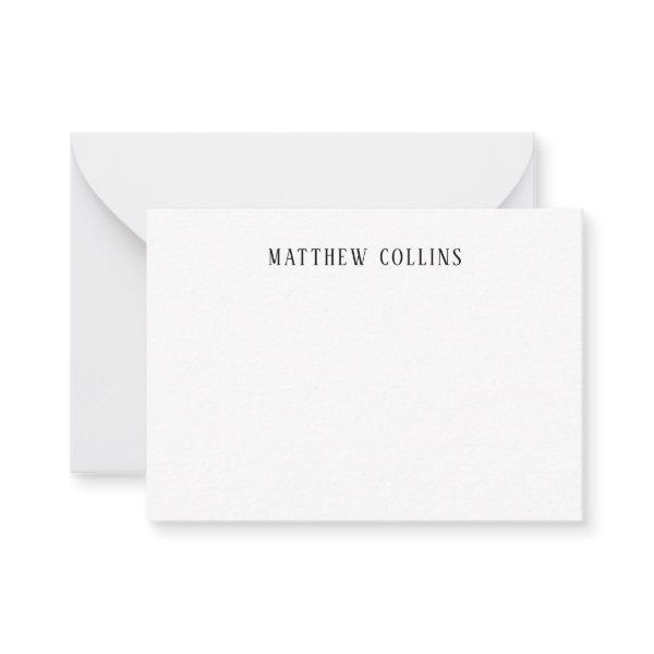 Classic Elegant Sophisticated Simple Formal Black Note Card