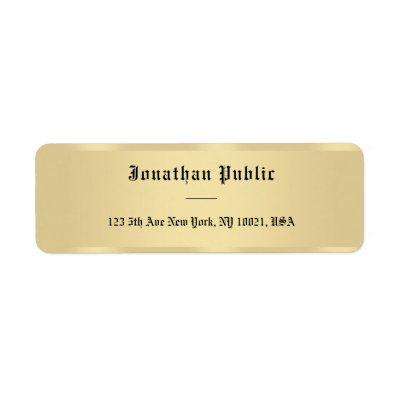 Classic Faux Gold Old Style Text Script Template Label