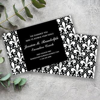 Classic Fleur de Lys Executive Black and White