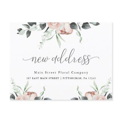 Classic Floral Business Moving Announcement Postcard