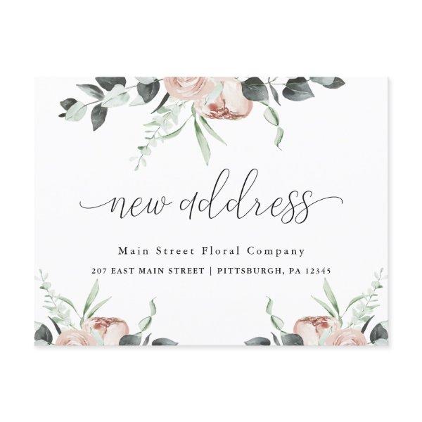 Classic Floral Business Moving Announcement Postcard