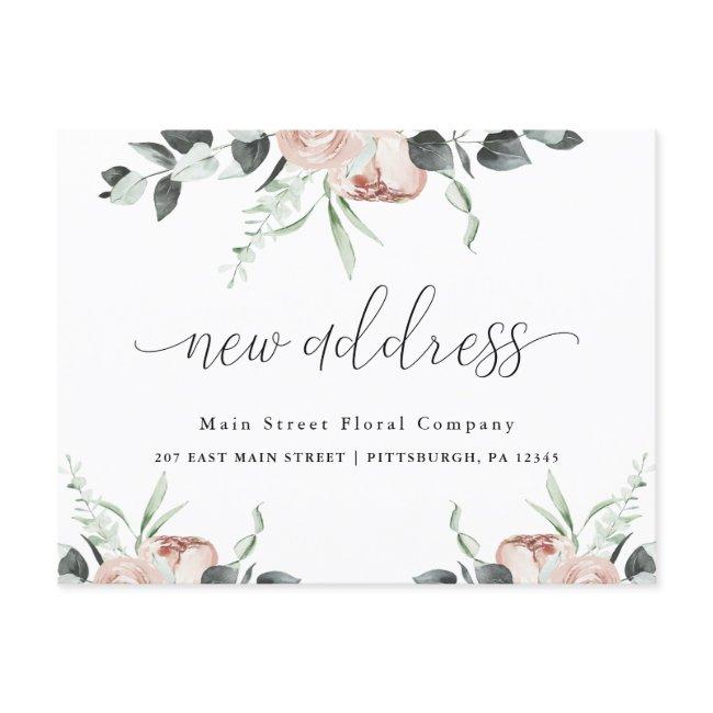 Classic Floral Business Moving Announcement Postcard