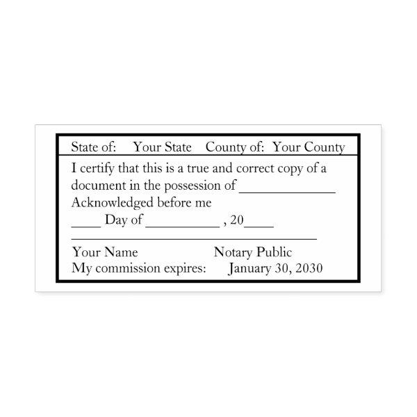 Classic Framed Notary Public Copy Stamp