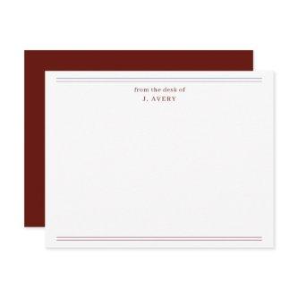 Classic From The Desk Of Burgundy Note Card