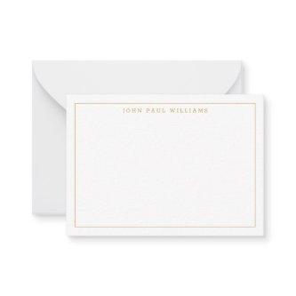 Classic Gold Professional Simple Thin Border Note Card
