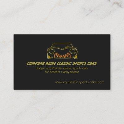 Classic gold sportscar on black - for auto trade