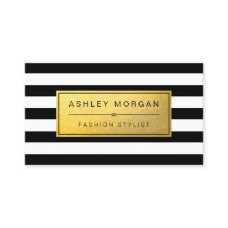 Classic Golden Label with Black White Stripes