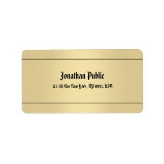 Classic Handwritten Name Gold Look Cool Address Label