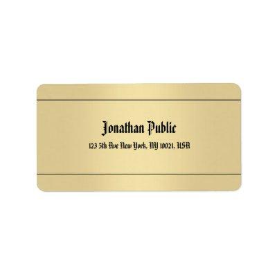 Classic Handwritten Name Gold Look Cool Address Label