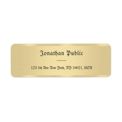 Classic Handwritten Script Faux Gold Template Label