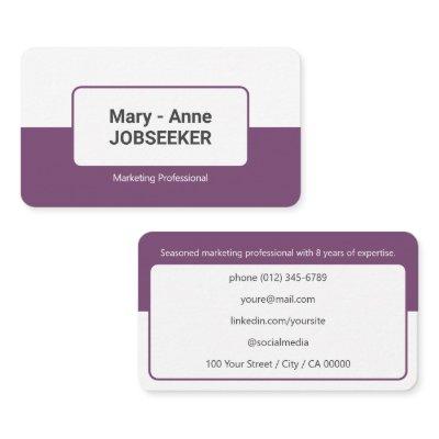 Classic Job Seeker 2 Colored Elegant Purple Plum