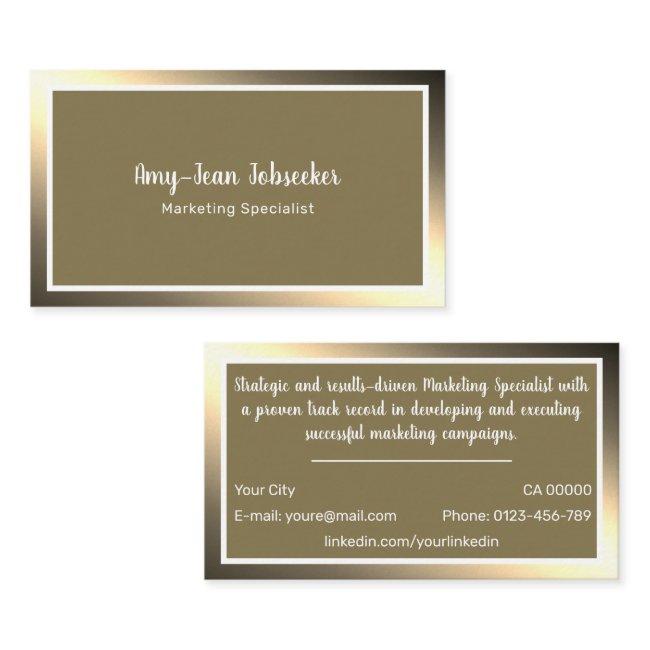 Classic Job Seeker Golden Ombre Simple Minimalist