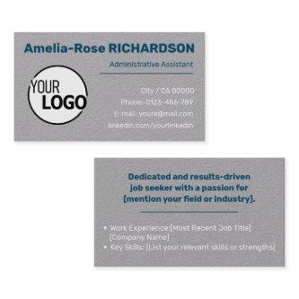 Classic Job Seeker Logo Template Gray Kraft Paper