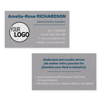 Classic Job Seeker Logo Template Gray Kraft Paper