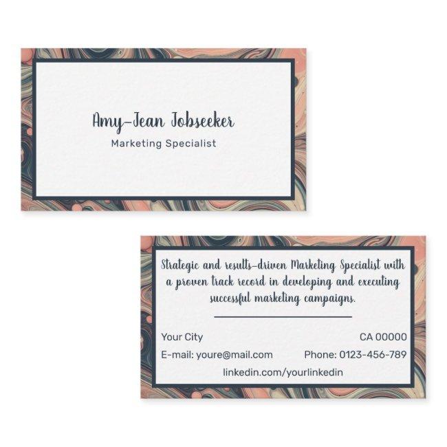 Classic Job Seeker Marbled Simple Minimalist Pink