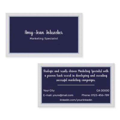 Classic Job Seeker Navy Frame Simple Minimalist