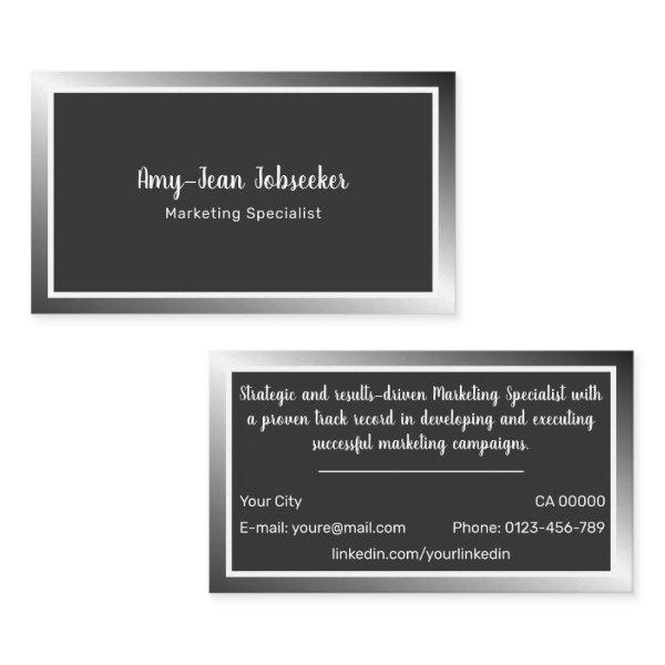 Classic Job Seeker Silver Ombre Simple Minimalist