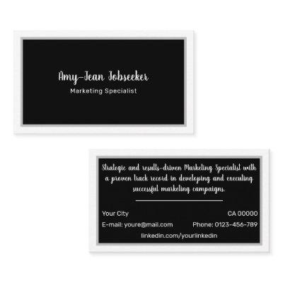 Classic Job Seeker White Frame Simple Minimalist