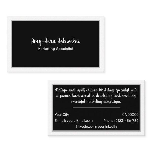 Classic Job Seeker White Frame Simple Minimalist