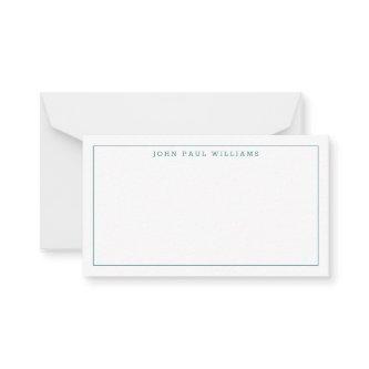 Classic Lake Green Professional Formal Thin Border Note Card