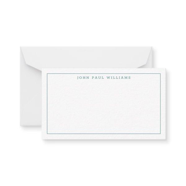 Classic Lake Green Professional Formal Thin Border Note Card