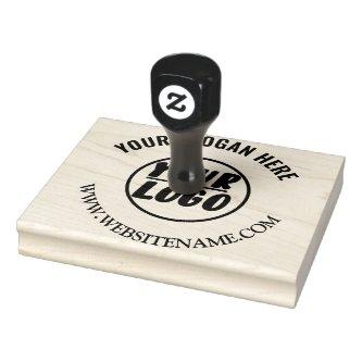 Classic large round Business Custom Logo & Website Rubber Stamp