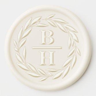 Classic Laurel Wreath Family Wedding Monogram Wax Seal Sticker