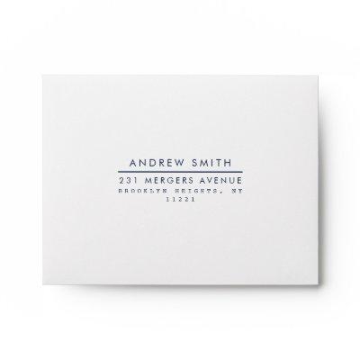 Classic Minimalist Modern Line Name Return Address Envelope