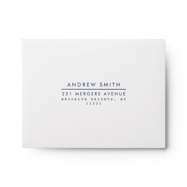 Classic Minimalist Modern Line Name Return Address Envelope