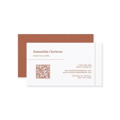 Classic Minimalist Terracotta Line QR Code